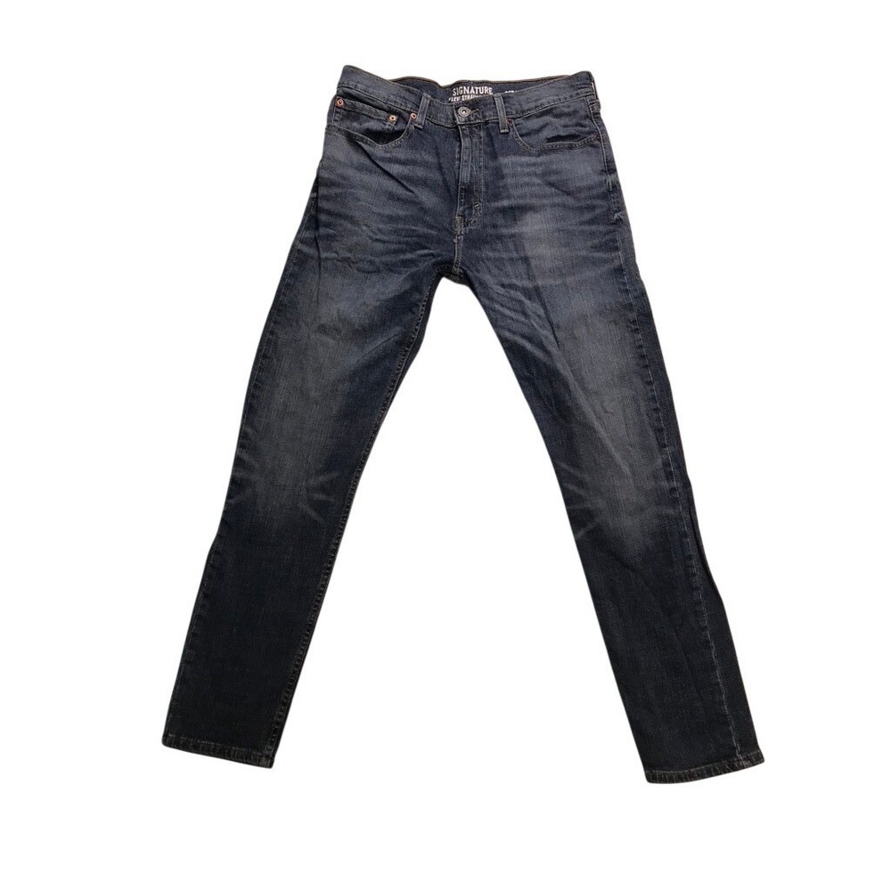 Signature by Levi Strauss & Co S37 Slim Mens Dark Wash Denim Jeans 34x31‎